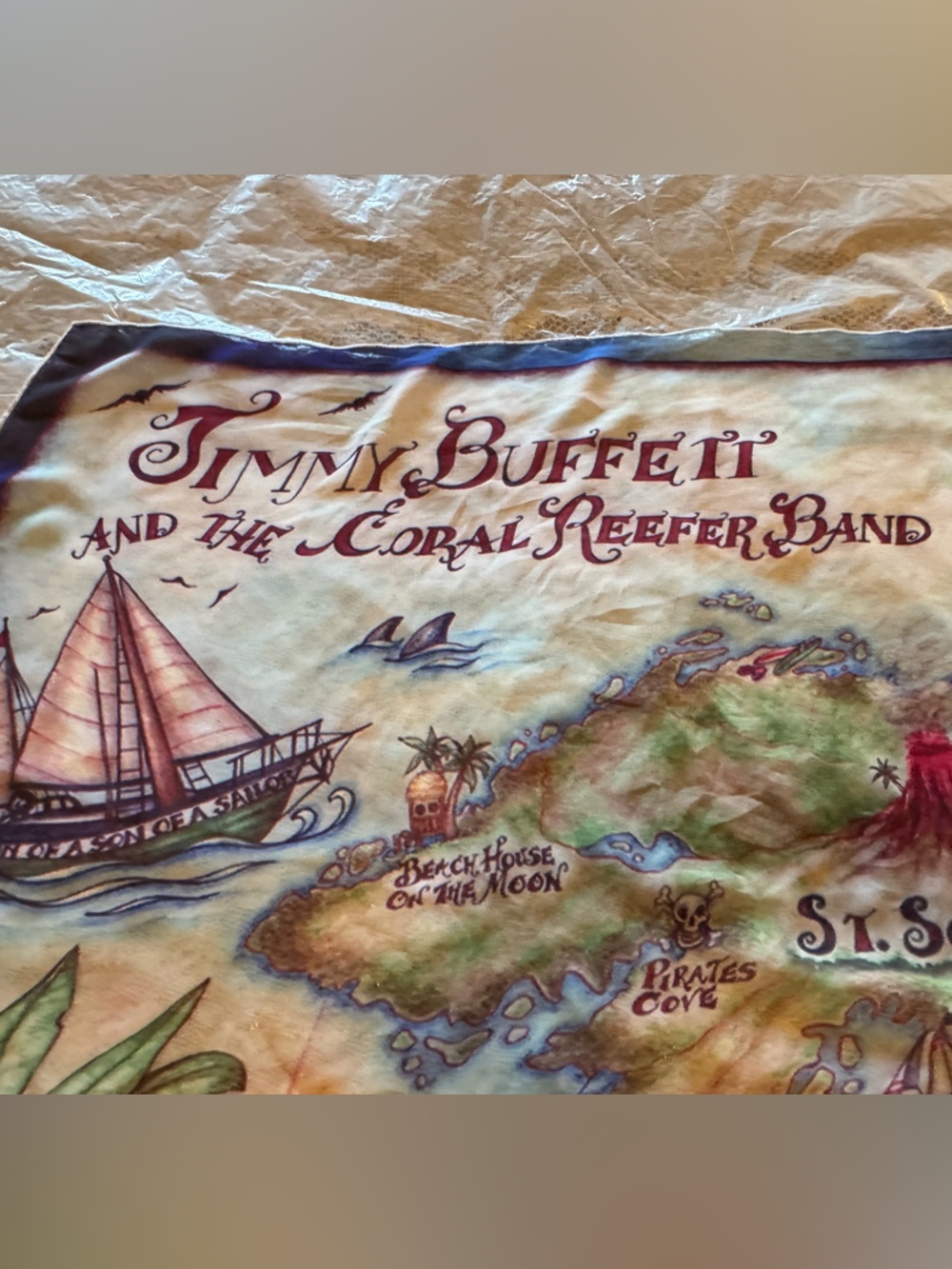 Jimmy Buffett Island Map Print Scarf - Multicolor - Picture 2 of 10